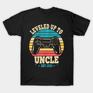 Leveled Up To Uncle 2024 Soon To Be  Video Gamer Uncle T-Shirt